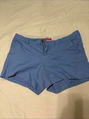 Lilly Pulitzer Light Blue High-Waist Chino Shorts